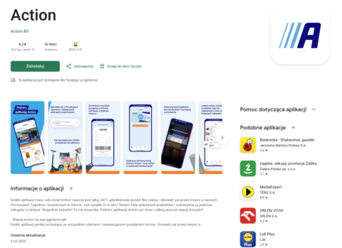 Aplikacja Action | Poradnik krok po kroku